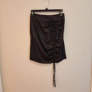 Small Black Ruched Mini Skirt